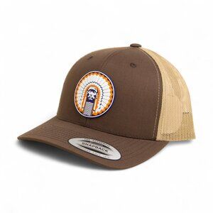 Illinois Fighting Illini Chief Illiniwek YP Snapback Hat- Brown/ Tan
